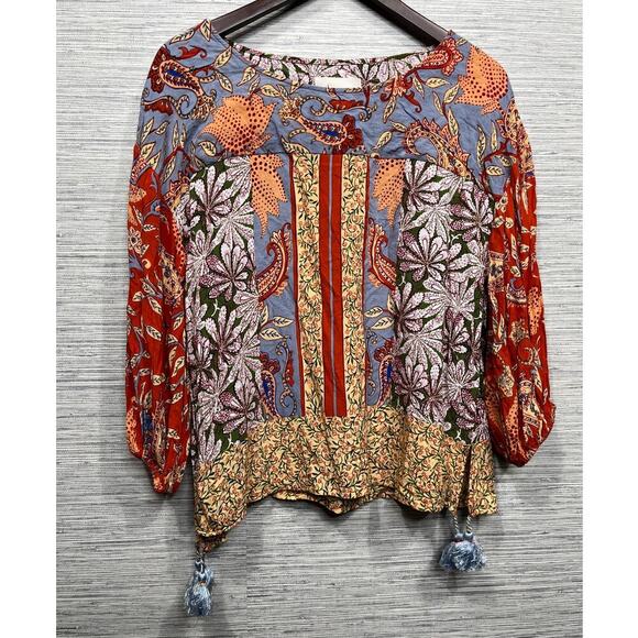 Anthropologie Boho Sonrise Paisley Top / Size-Small - Picture 2 of 12